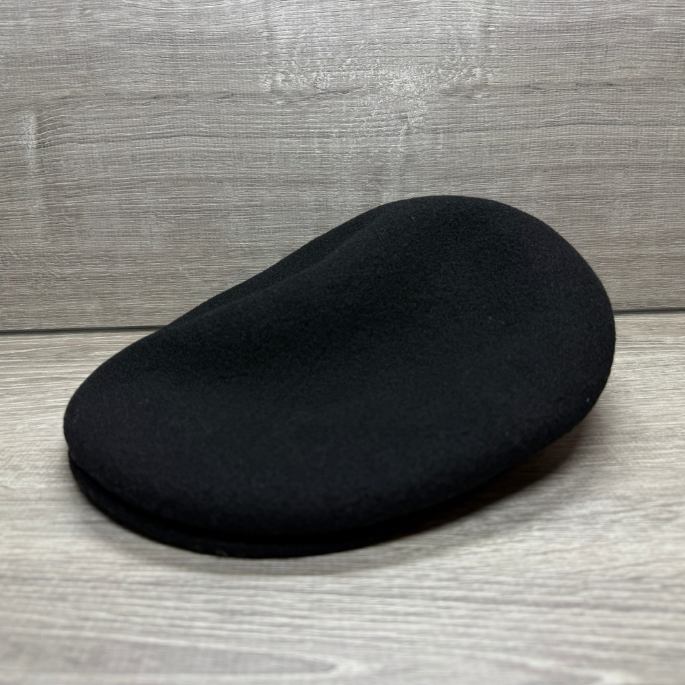 Kangol Wool 504 Flat Cap Hat Mens Large Black Ivy Beret Driver Cap